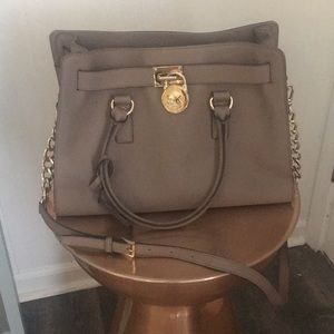 Michael Kors Hampton Taupe and Gold EUC
